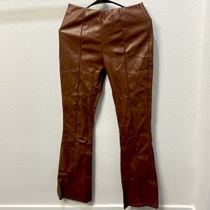 Faux Brown Leather Pants (NEVER WORN/USED)
